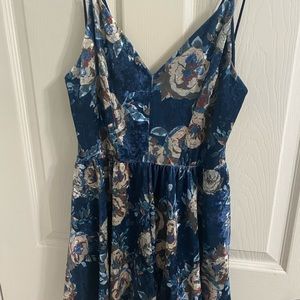 Hommage velvet blue floral romper